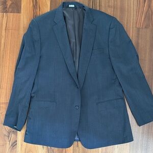 Ermenegildo Zegna Cloth Charcoal Gray Suit Jacket/Blazer